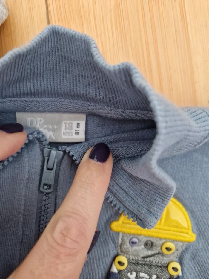 Lot de 2 sweats bébé garçon 18 mois DPAM - photo numéro 4