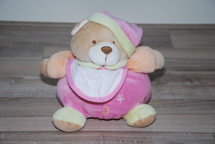 Doudou Ours Boule Ricami Orange rose vert 1 2 3 4 BM