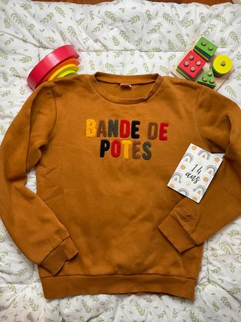 sweat col rond moutarde bande de potes 14 ans tape à l'oeil