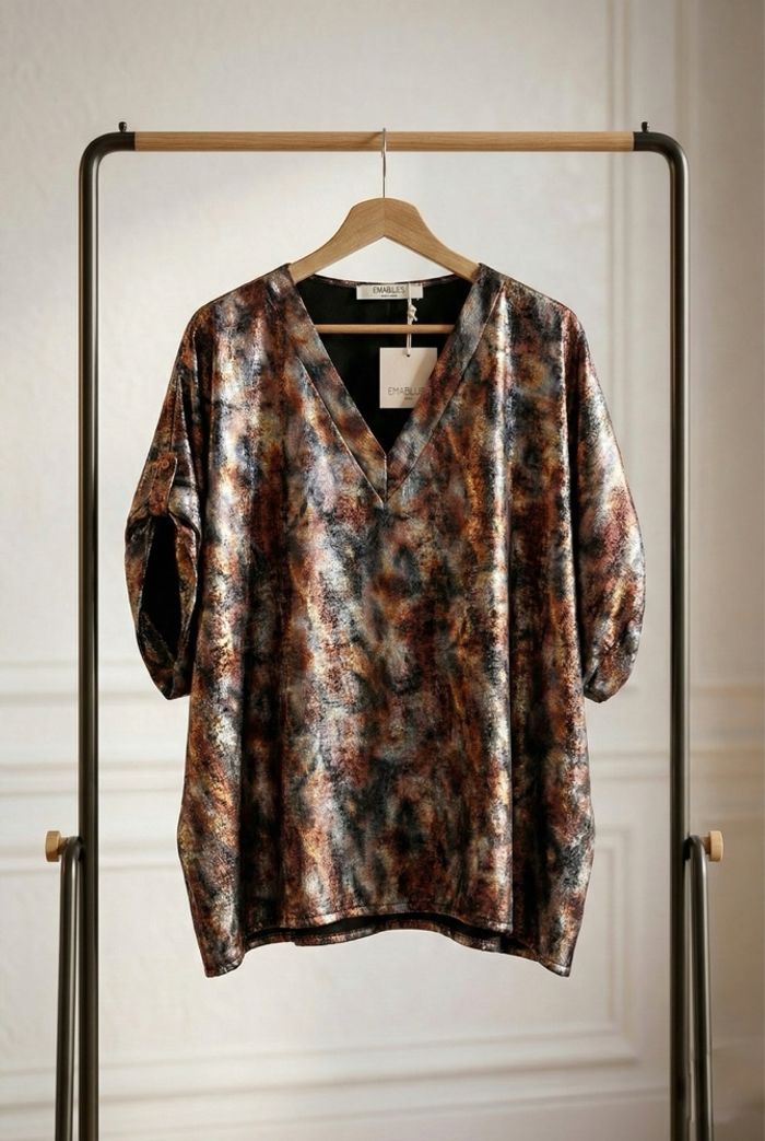 Tunique Emablues Lyo – Imprimé irisé, fabrication française, neuve