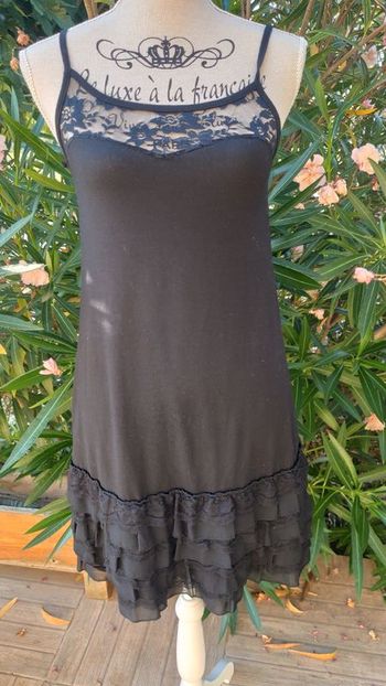 Robe noire coton et dentelles Molly bracken taille unique