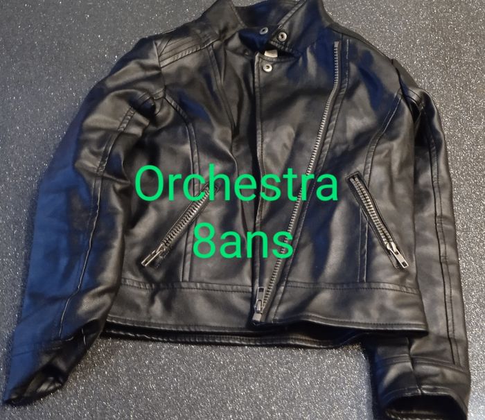 Veste simili cuir fouree