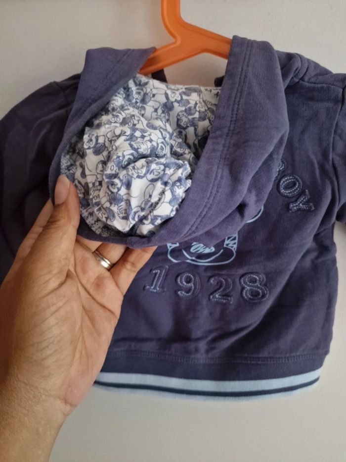 Gilet zippé capuche Bébé garçon 6 mois Disney baby - photo numéro 4