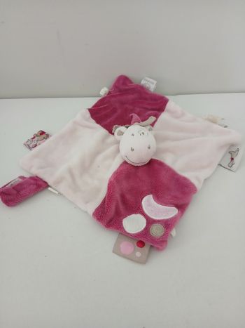 Doudou vache Noukie's rose