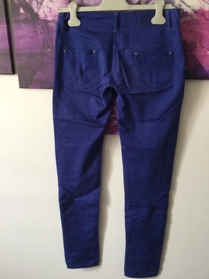 Pantalon bleu coton T40 - photo numéro 2