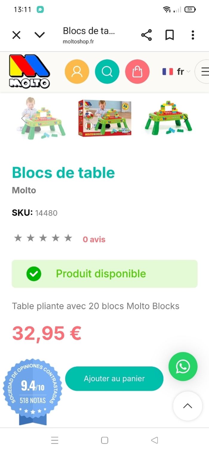 Table pour brique de construction Molto Blocks - photo numéro 8