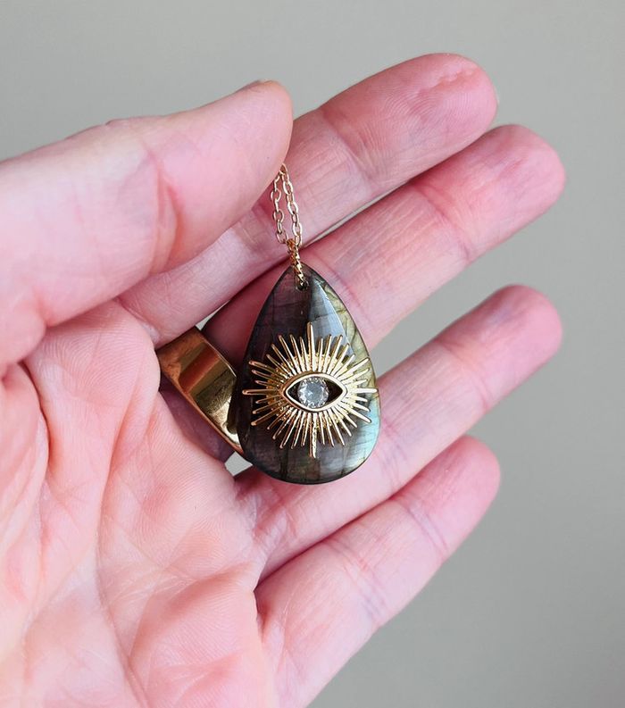 Sautoir talisman Labradorite protectrice - photo numéro 3