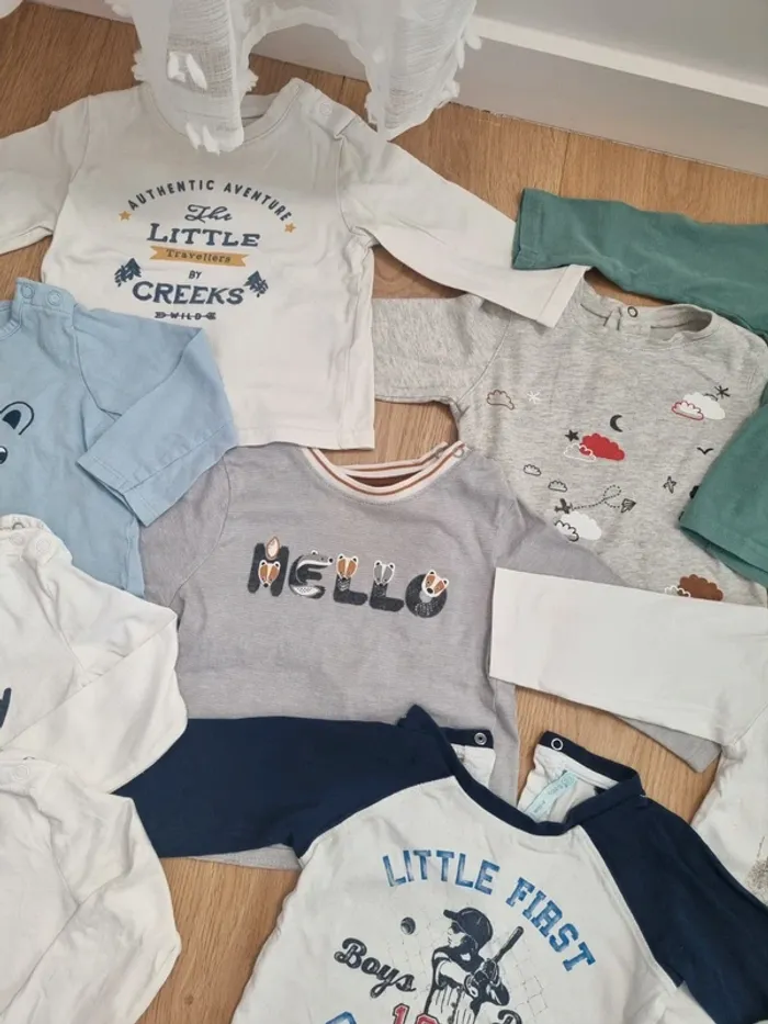 Lot de 16 t shirt manche longue 12 mois - photo numéro 3