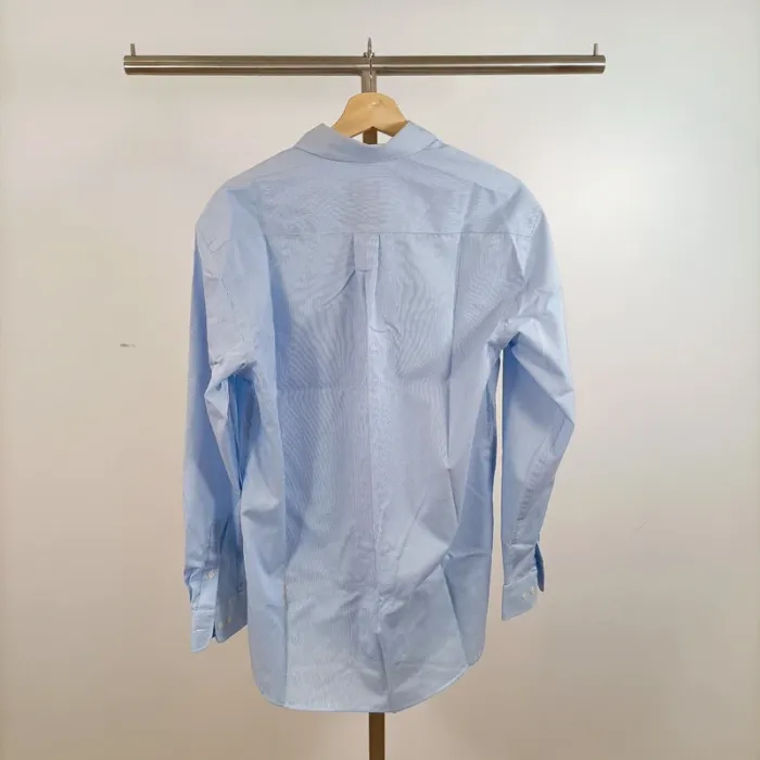 Chemise rayée bleu clair col boutonné coupe droite manches longues homme taille M A880 - photo numéro 9