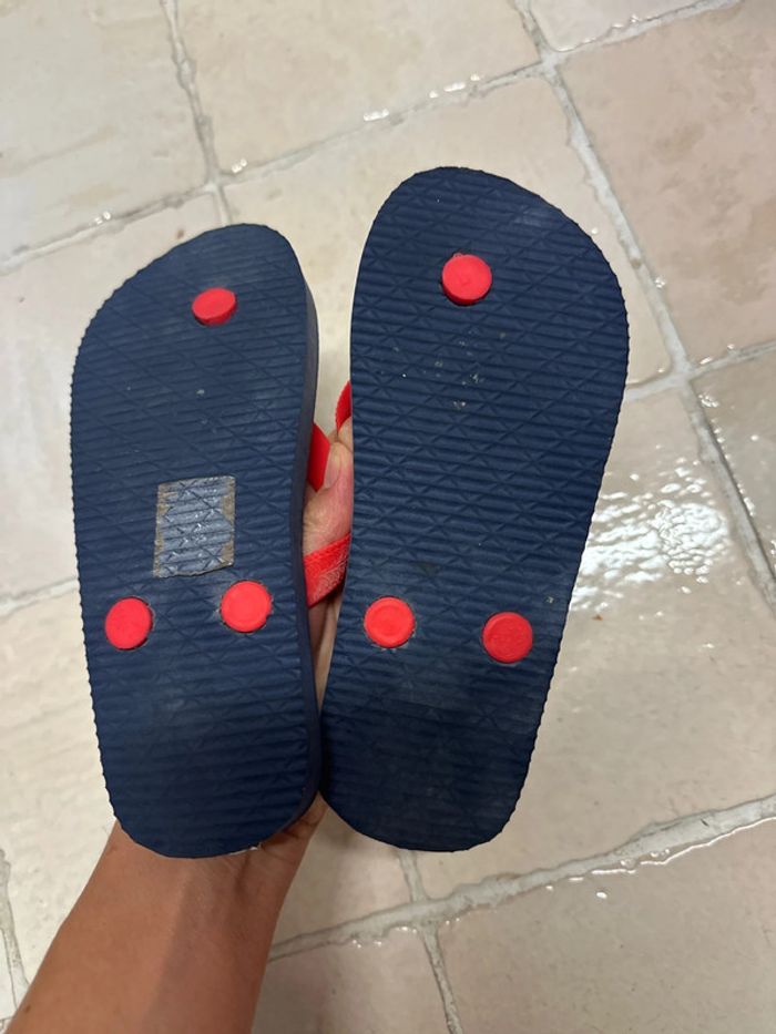 Tongs bleu marine thème espace 28-29 neuf - photo numéro 2