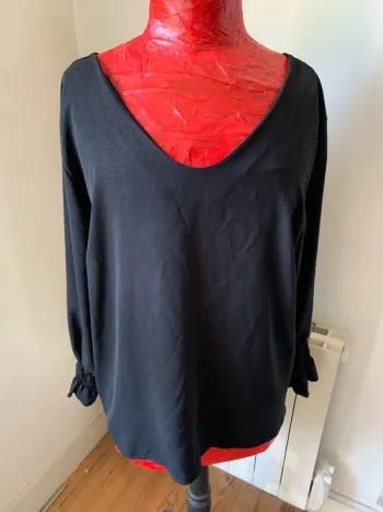 Blouse femme grand taille noire dentelle 48-54