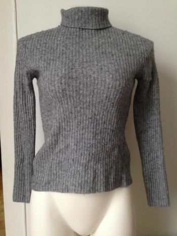 Pull col montant epais 100% laine
