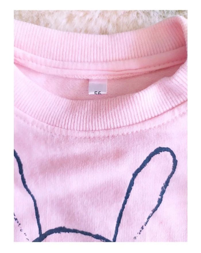 Sweat coton rose bébé fille 1 mois mi-saison - photo numéro 3