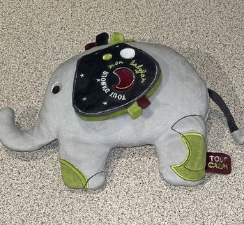 Doudou plat éléphant Mon Baby Fan Sauthon