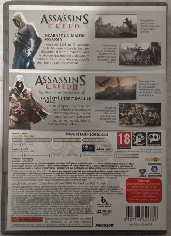 Jeu Microsoft XBOX 360 Assassin’s Creed Double Pack Pal Fr xbox360 - photo numéro 2