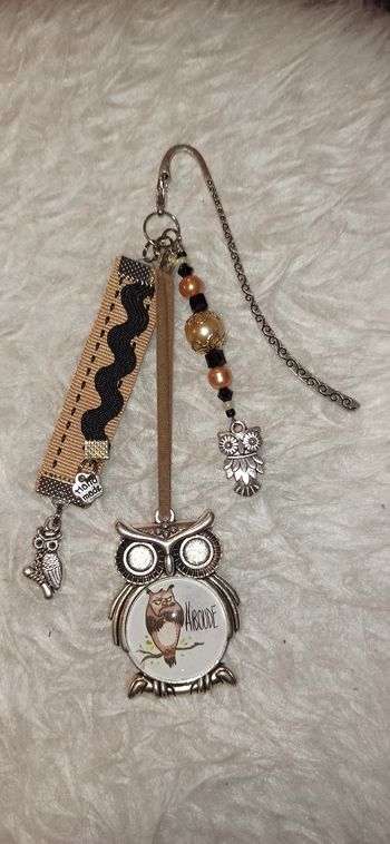 Marque page ou bijoux de sac humoristique " Hiboude"