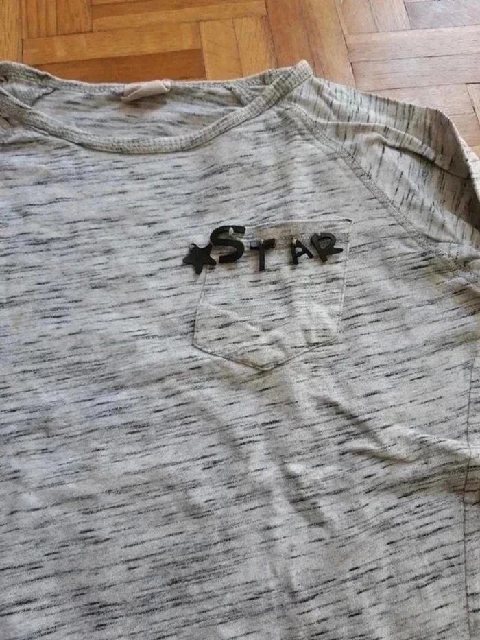 tshirt manches longue zara 8 ans gris - photo numéro 3