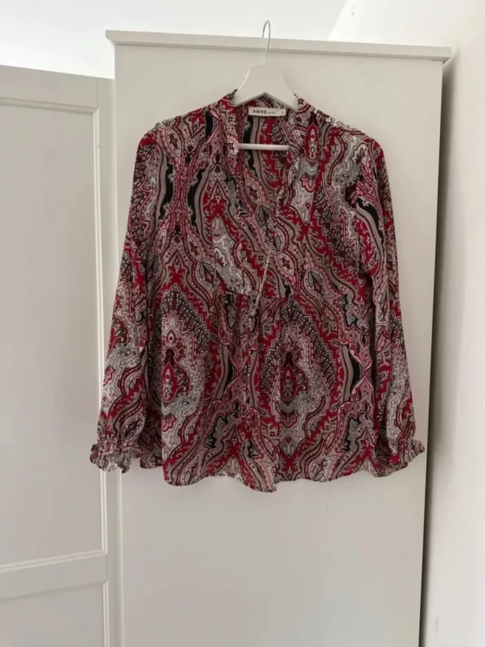 Superbe blouse neuve fluide satinée Amoz 🌸 L 40 - photo numéro 7