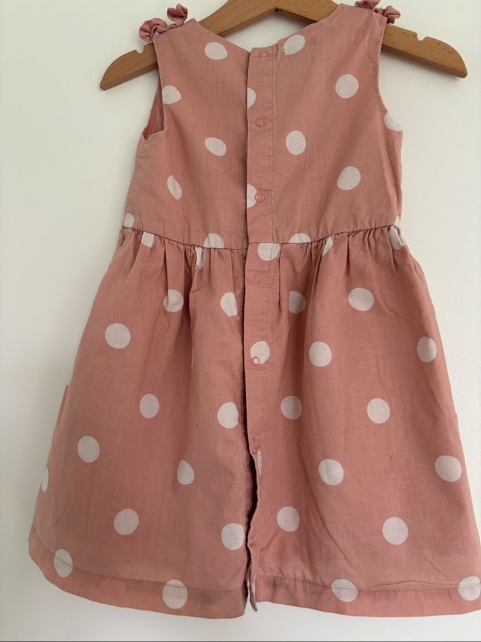 Robe vieux rose à pois blancs 2 ans - 83-89cm - photo numéro 6