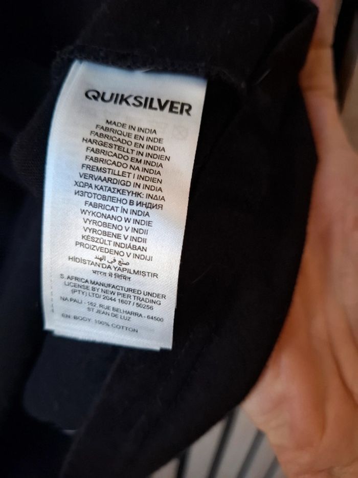 Tee shirt Quiksilver noir imprimé beige T XS - photo numéro 7