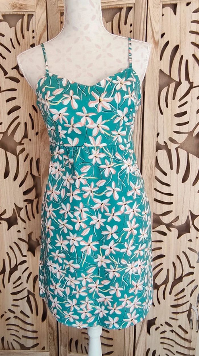 Robe fine bretelles imprimée fleurs Camaïeu - photo numéro 2