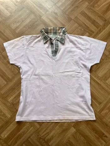 Polo rose manches courtes vintage Burberry
