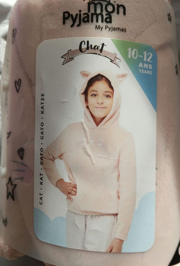 Sweat pyjama chat taille 10/12 ans
