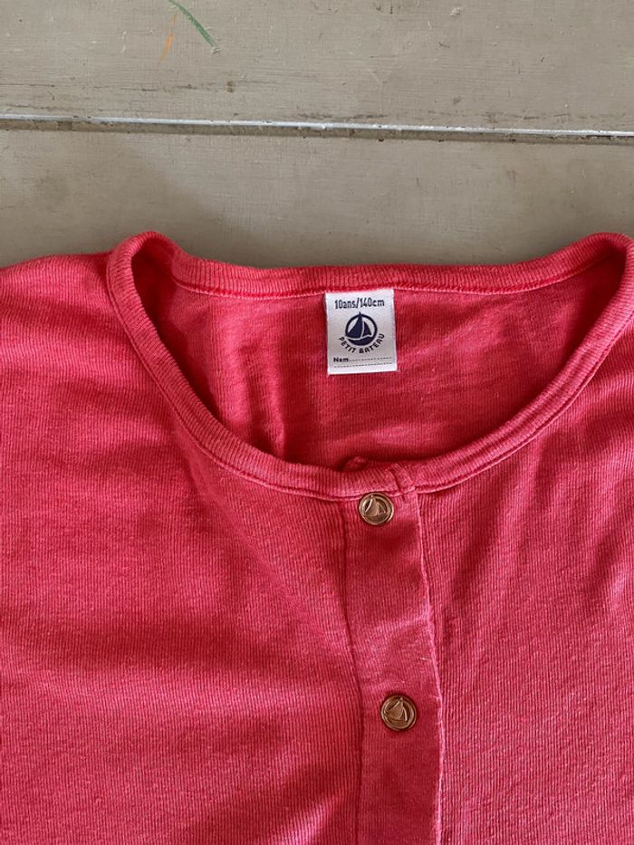 Cardigan corail Petit Bateau 10 ans en coton et lin - photo numéro 2