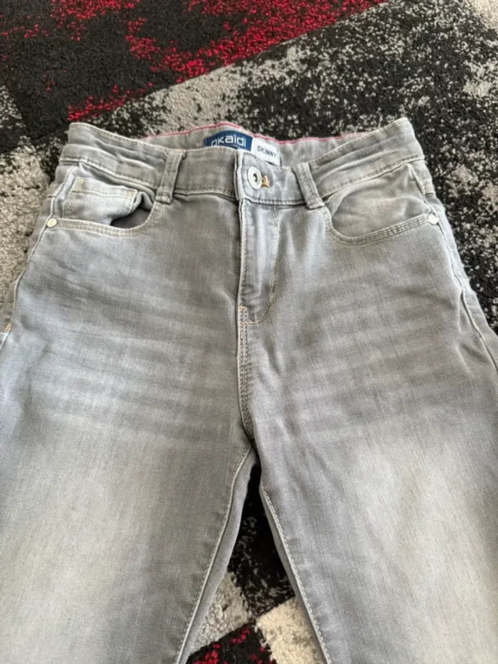 Jeans skinny gris  okaidi taille 9 ans - photo numéro 2