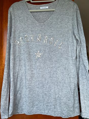 Pull gris col v 38/40