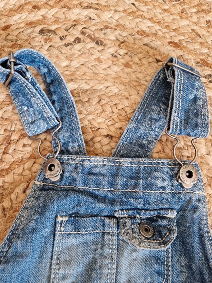 Salopette courte en jeans délavé fleurie Verbaudet🍓2 ans🍓 - photo numéro 3