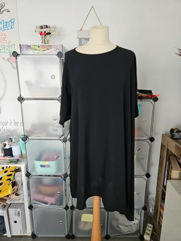 Blouse longue Taille unique noire Made In Italy #lora11femmeTU