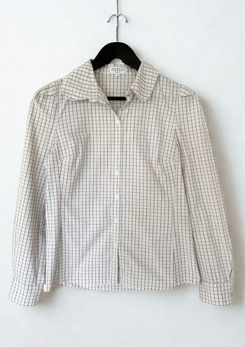 Chemise blanche à carreaux 100% coton • White plaid shirt Claudie Pierlot Taille S