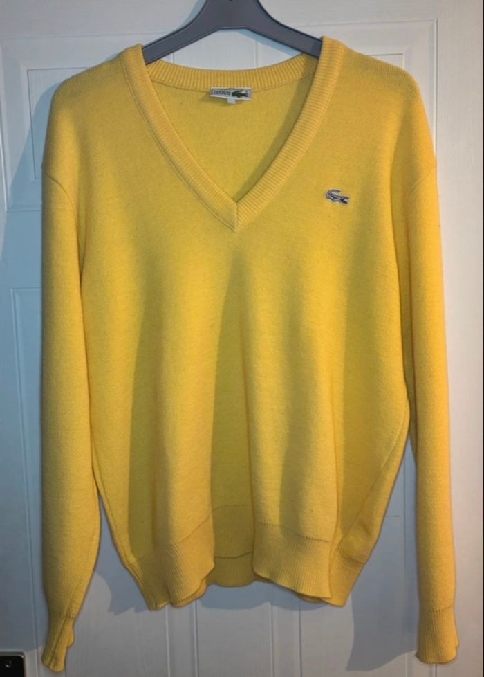 💛Pull Vintage Comme Neuf Lacoste Jaune Pâle/ Moutarde - Taille M(38/40) - photo numéro 2