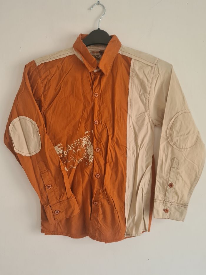 Chemise Orchestra orange et beige / Taille 12 ans