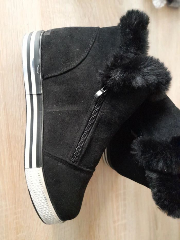 Baskets compensées chaudes suédine - photo numéro 2