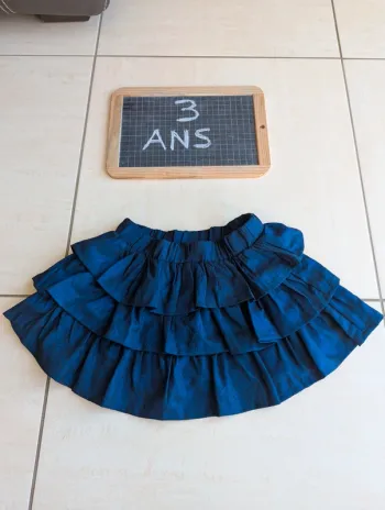Jupe à volants bleu brillant 3 ans miss liberto