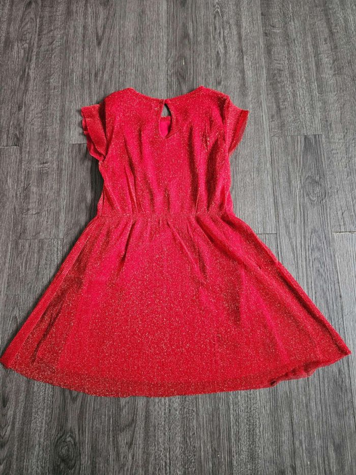 Robe fille rouge pailletées doré taille 5 ans neuf - photo numéro 2
