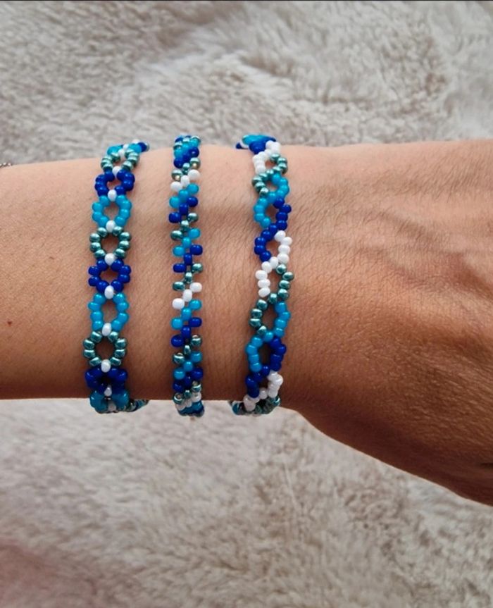 Lot de 3 bracelets bleu - photo numéro 2