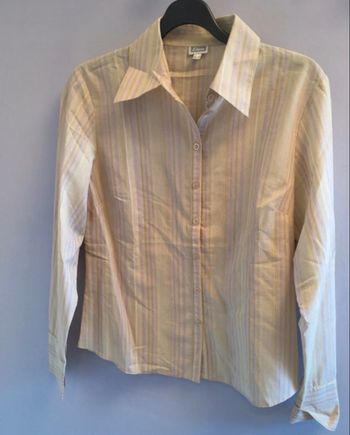 Chemise à rayure beige et parme t.40 Etam