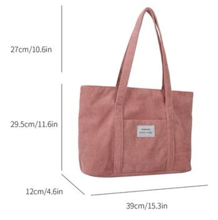 Sac rose velours côtelé - photo numéro 3