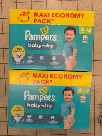 Pampers Baby dry T6 - 2*80 couches
