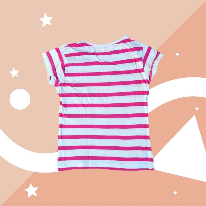 T-shirt rayé rose - photo numéro 2