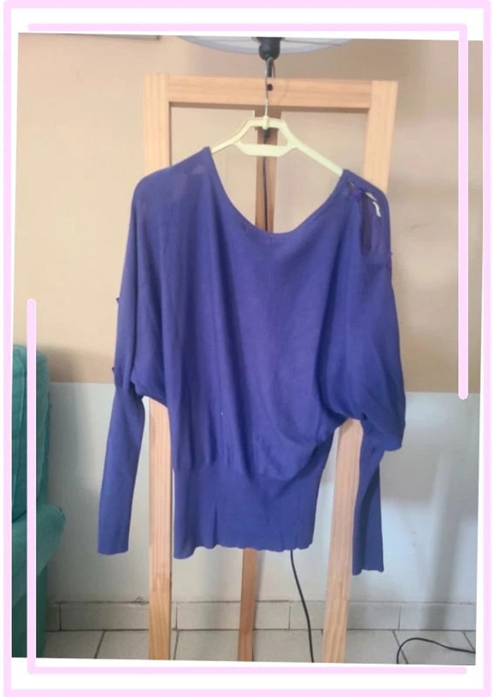 Pull fin violet taille M - photo numéro 3