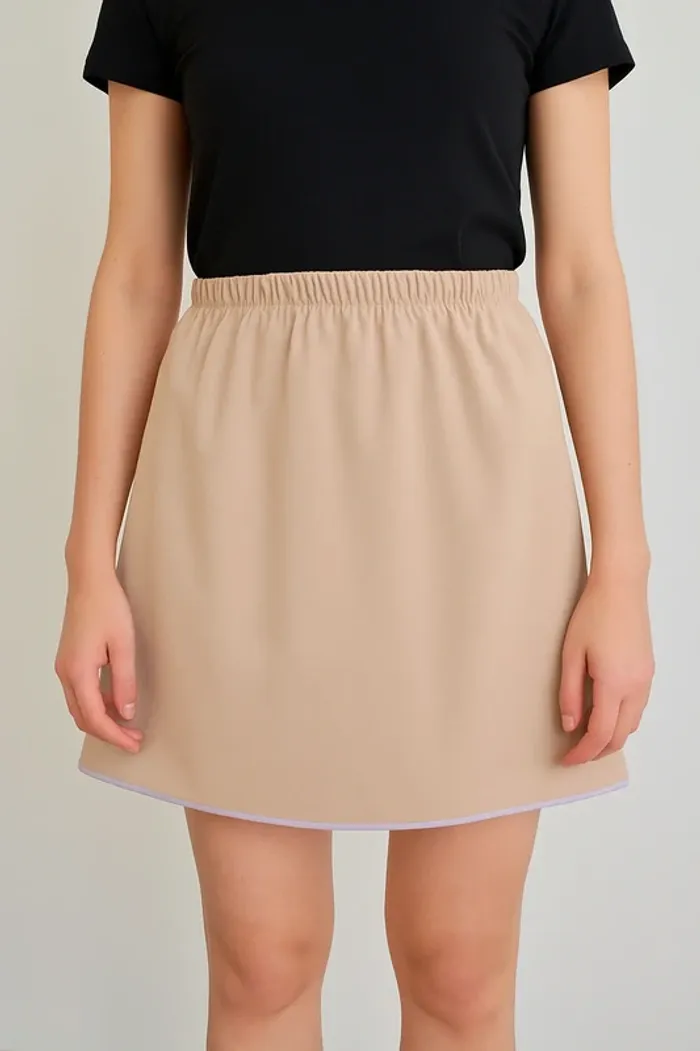 Mini jupe beige couture lila taille S 36