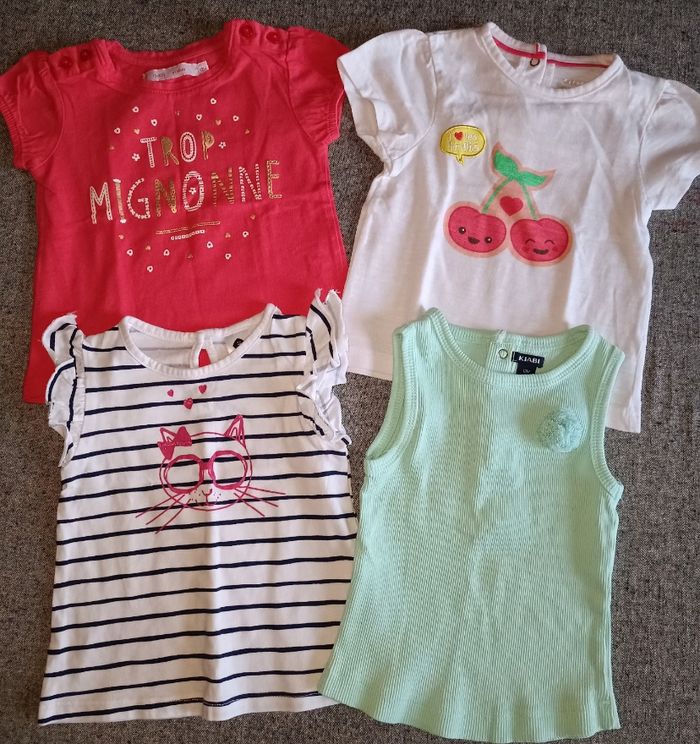 Lot de 4 tee-shirts, été, 12 mois/1 an