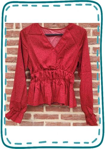 Chemisier shein rouge avec motif "tache noir"