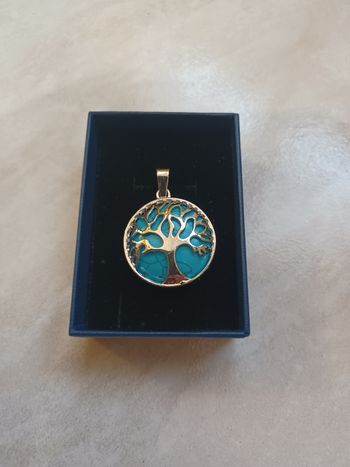 Pendentif arbre de vie turquoise