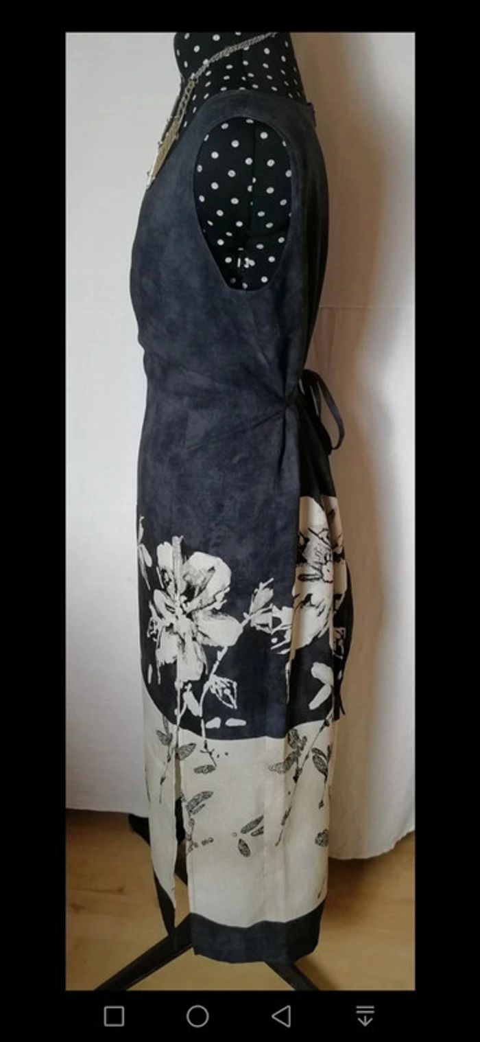 Robe longue d'été fleurs noir crème Taille L Christian Marry - photo numéro 5