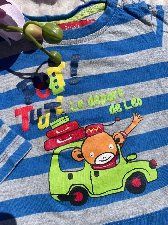 T-shirt imprimé - manches longues - 6 mois - Tissaia - photo numéro 2